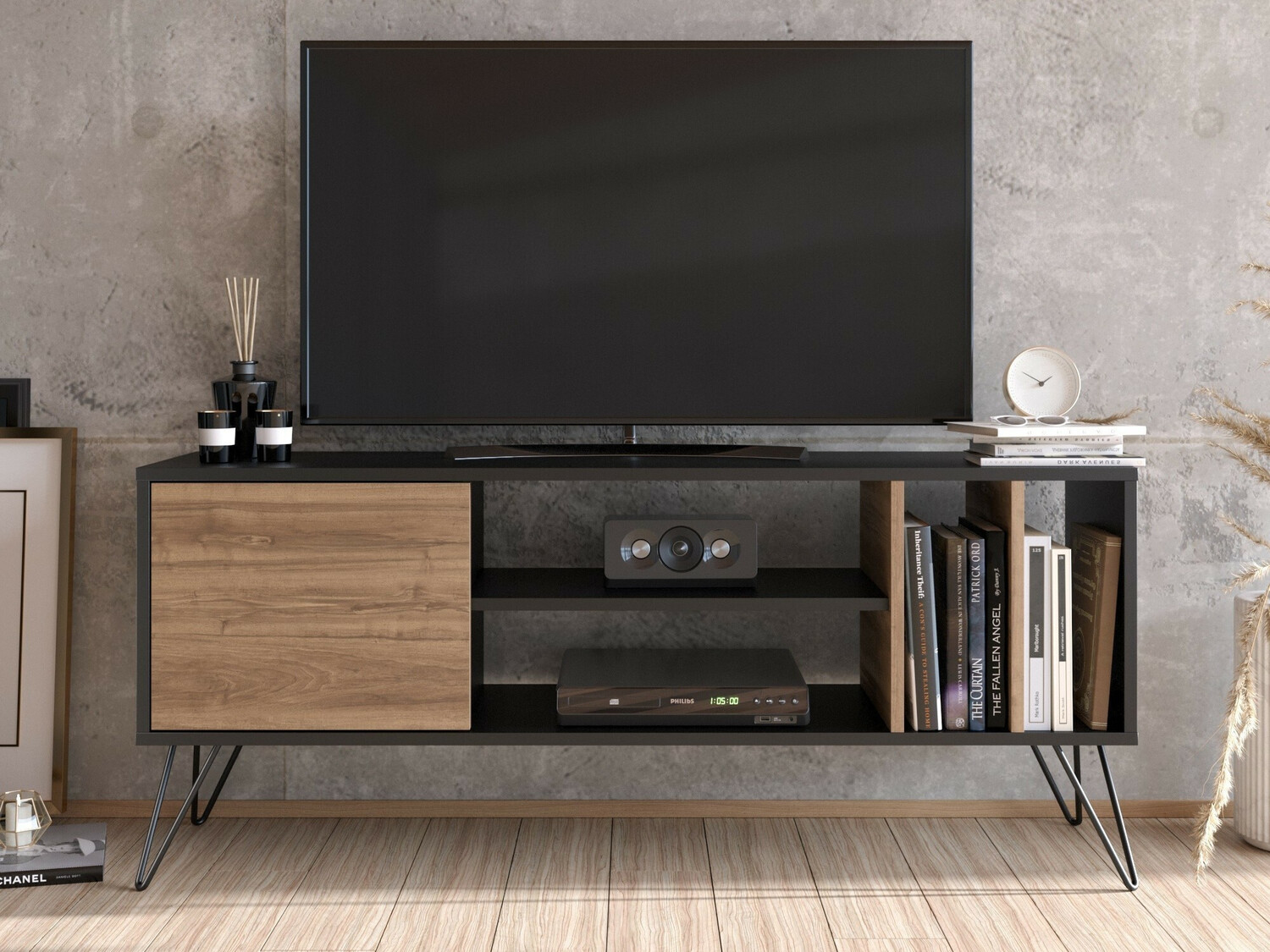 TV-omarica Kailua 1275 (Črna + Oreh)