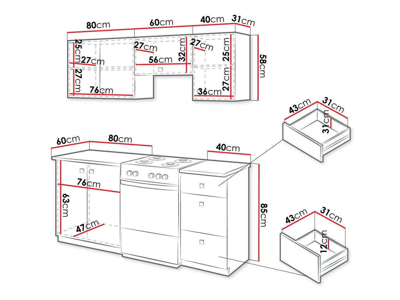 Kuhinjski blok Comfivo 116