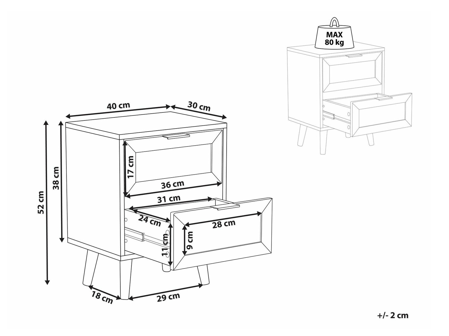 Nočna omarica Berwyn 144