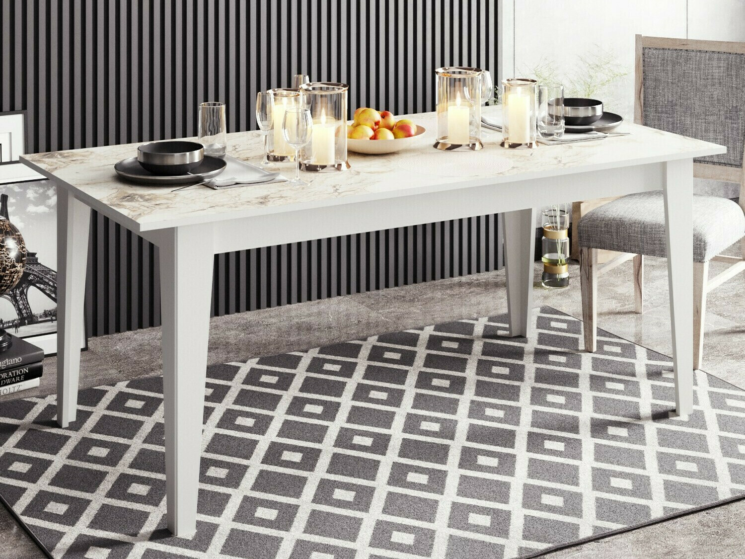 Miza Kailua 1346 (Siva + Bela)