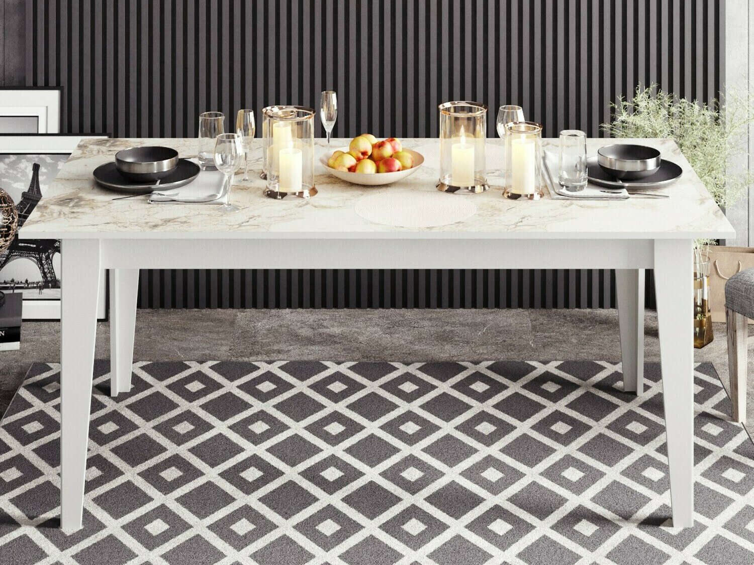 Miza Kailua 1346 (Siva + Bela)