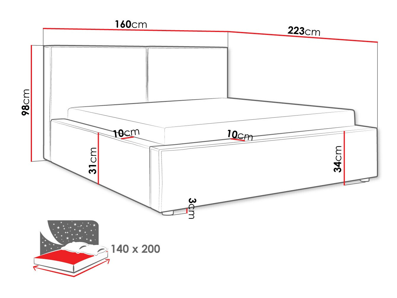 Postelja TrendyNest 117 (Manila 16)
