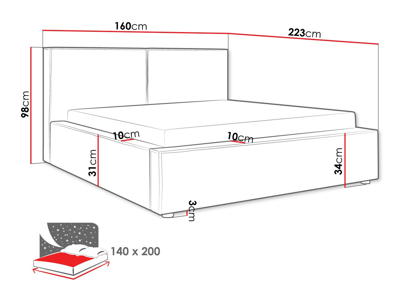 Postelja TrendyNest 117 (Manila 37)