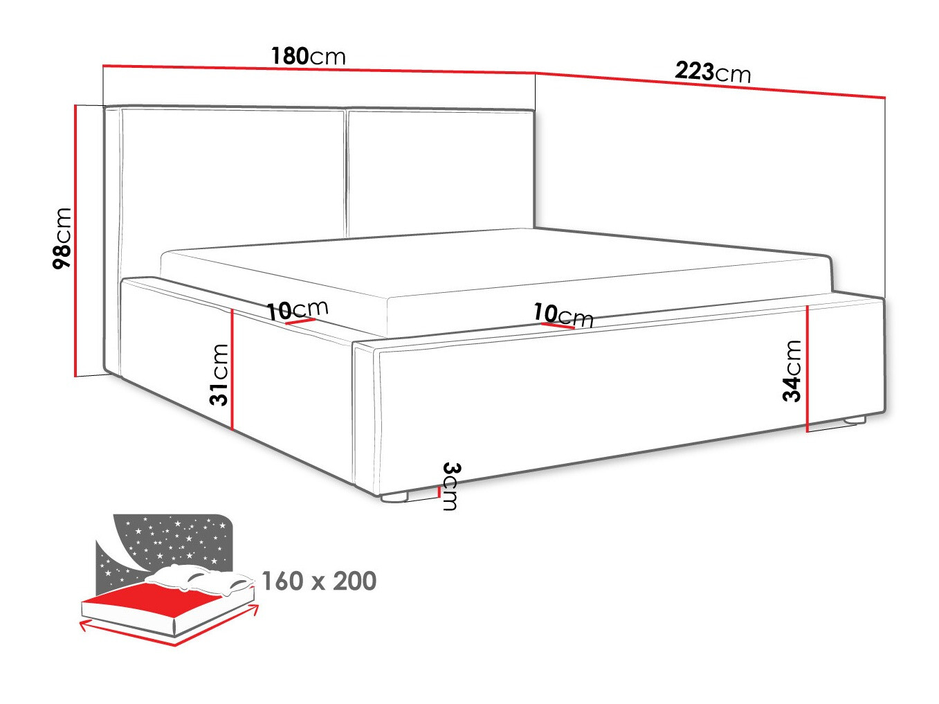 Postelja TrendyNest 117 (Manila 37)