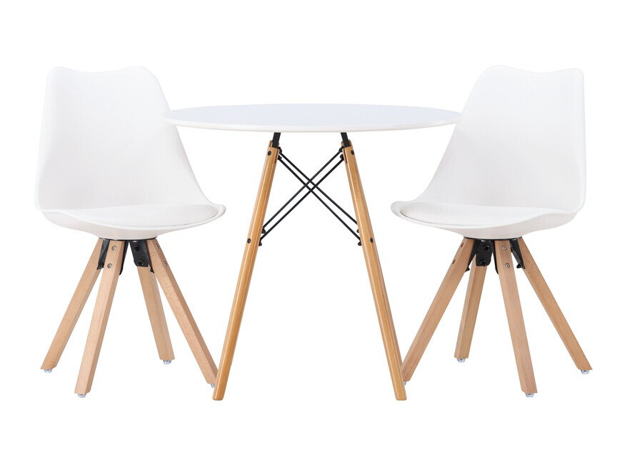 Jedilniški komplet Dallas 4244 (Bela + Svetlo rjava)