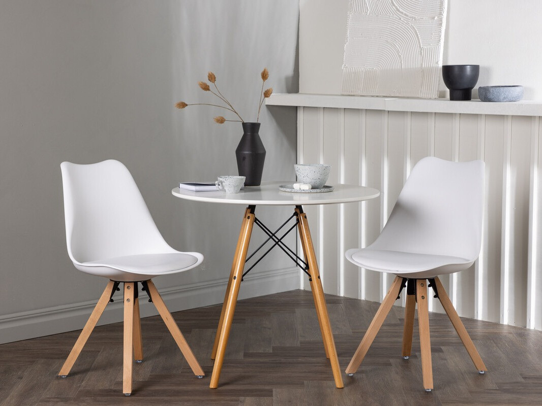 Jedilniški komplet Dallas 4244 (Bela + Svetlo rjava)