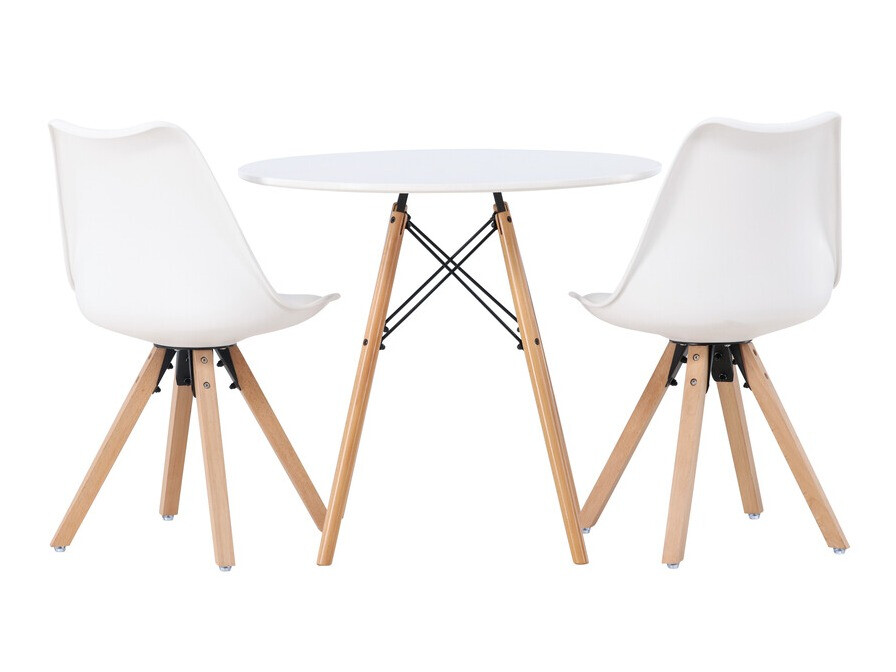 Jedilniški komplet Dallas 4244 (Bela + Svetlo rjava)