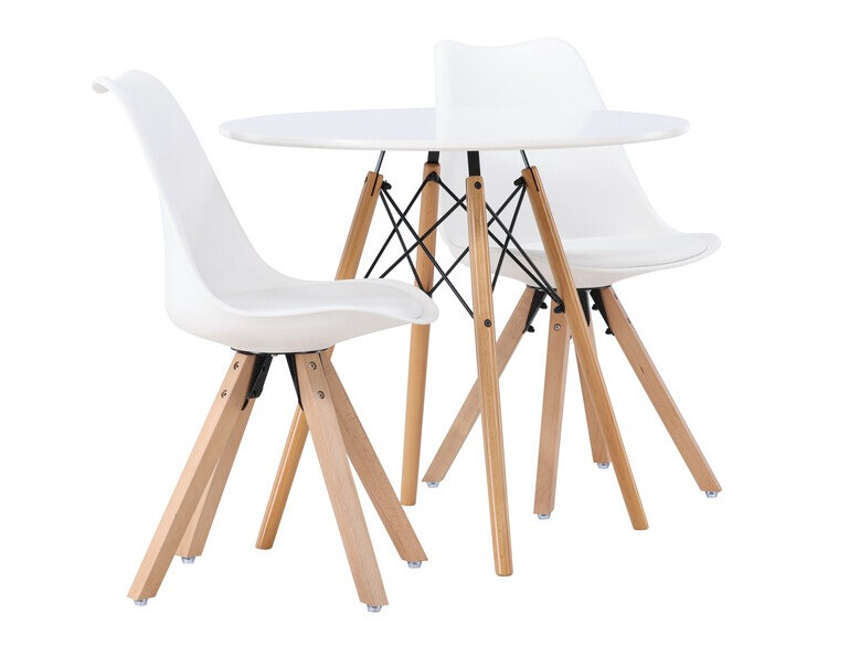 Jedilniški komplet Dallas 4244 (Bela + Svetlo rjava)