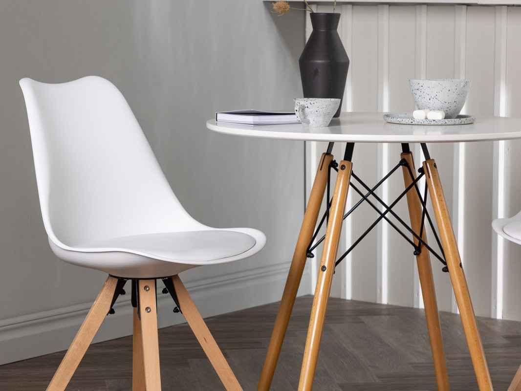 Jedilniški komplet Dallas 4244 (Bela + Svetlo rjava)