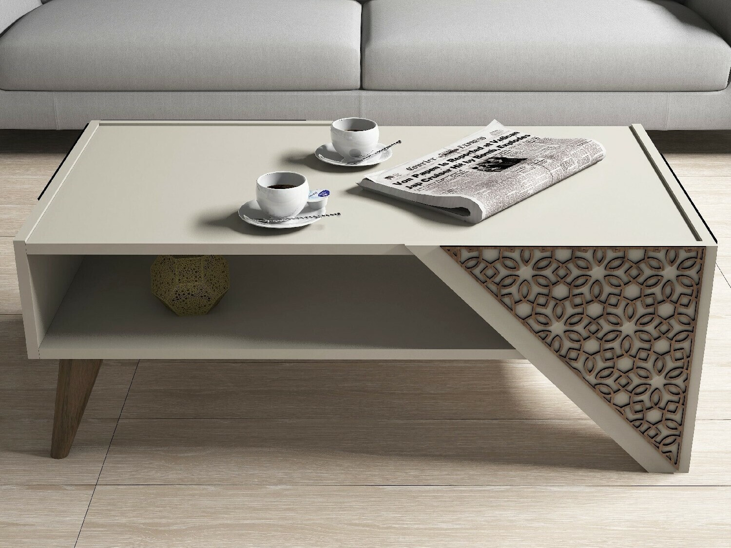 Klubska mizica Kailua 1375 (Krema + Svetel les)