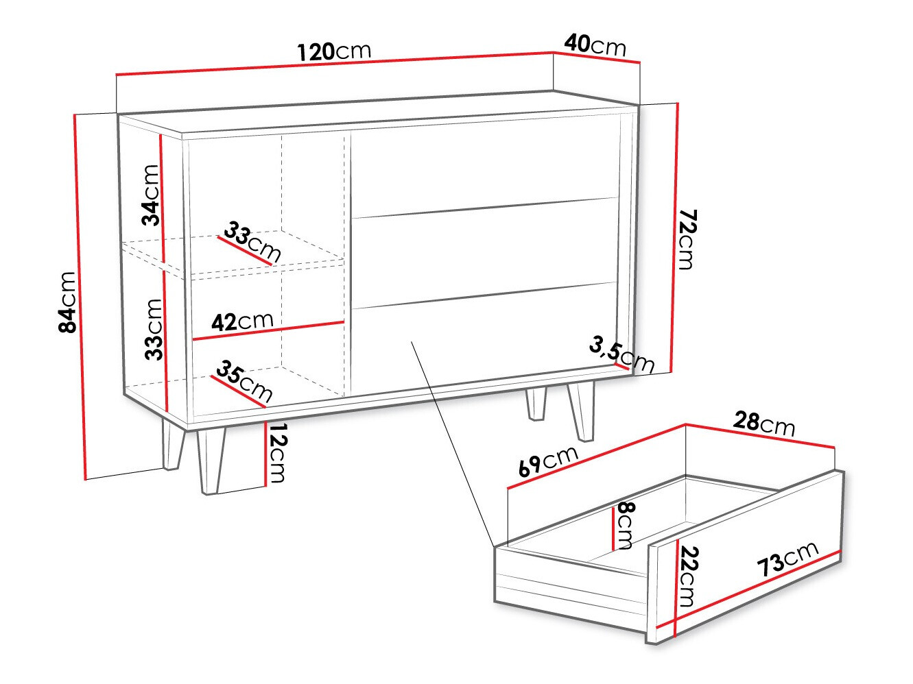 Komoda Comfivo Romtori 100
