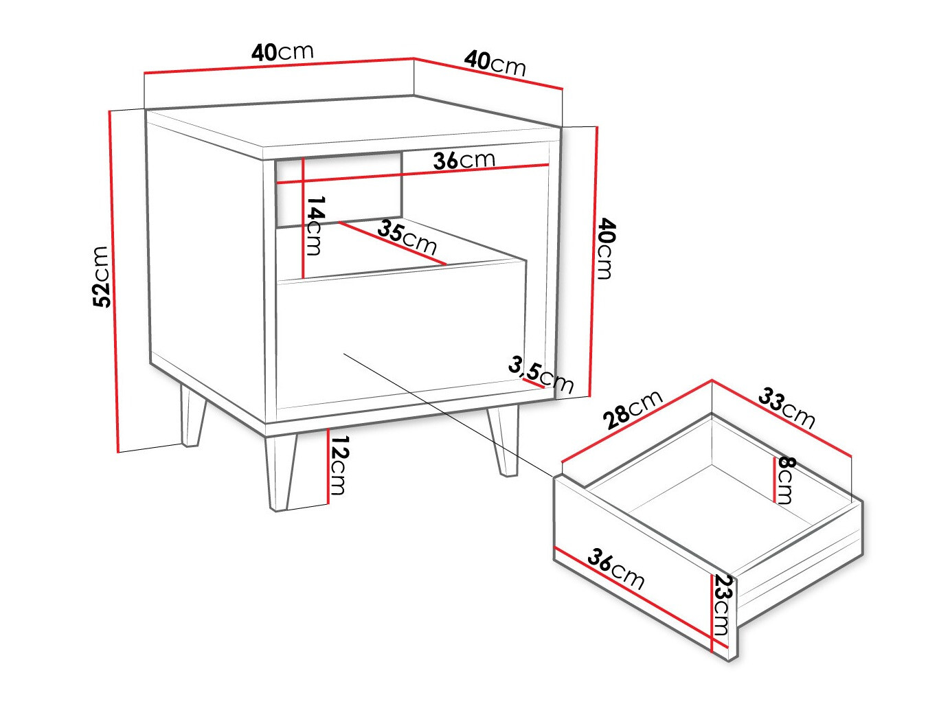 Nočna omarica Comfivo Romtori