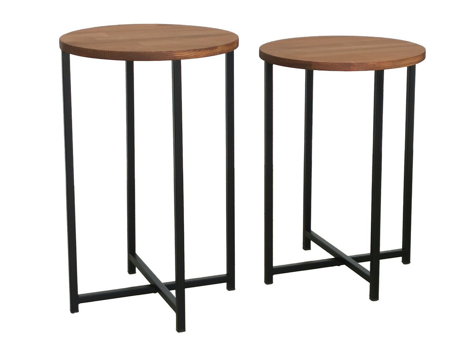 Komplet stranskih mizic Kailua 1625 (Črna + Hrast)