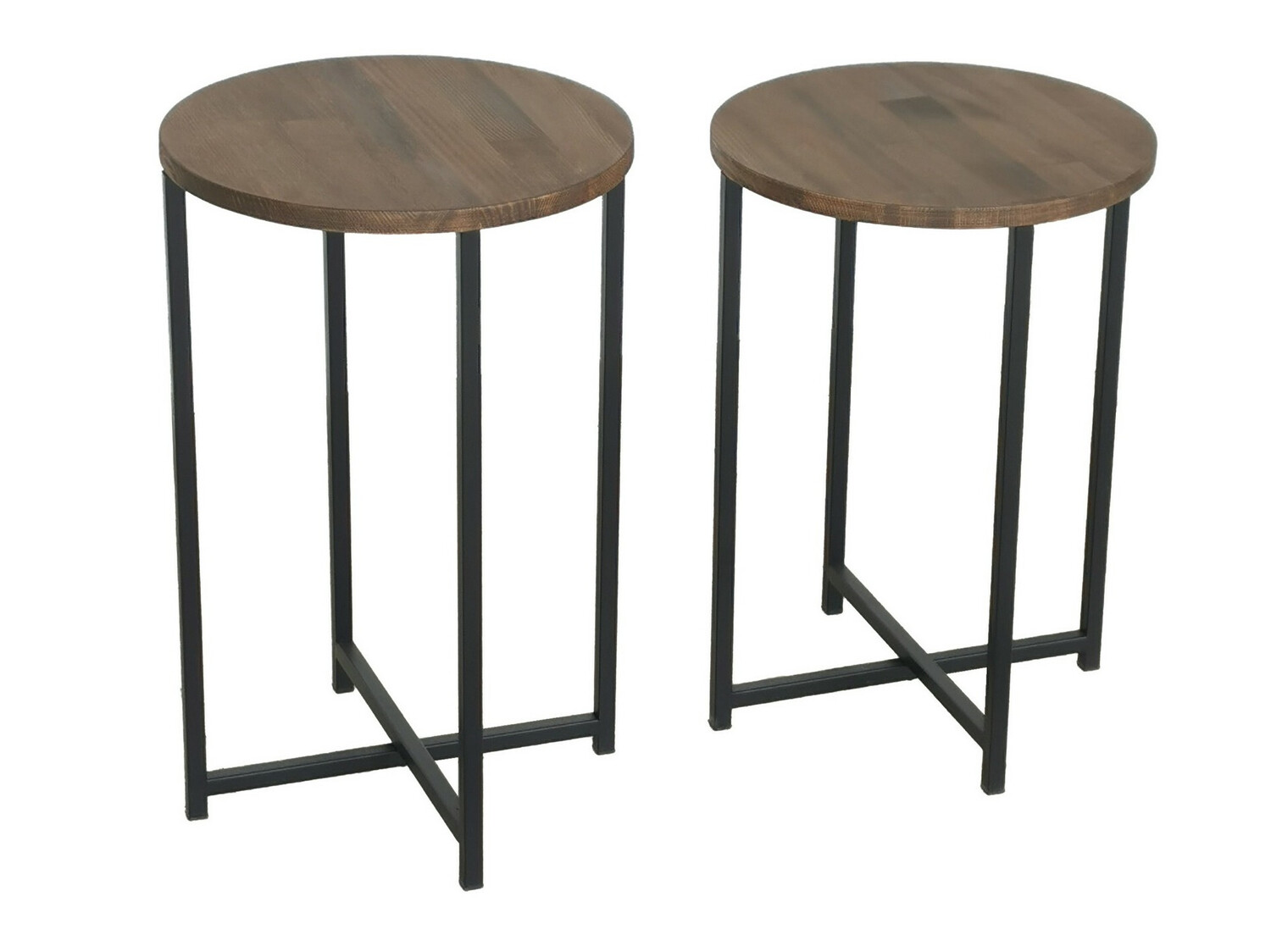 Komplet stranskih mizic Kailua 1625 (Črna + Oreh)