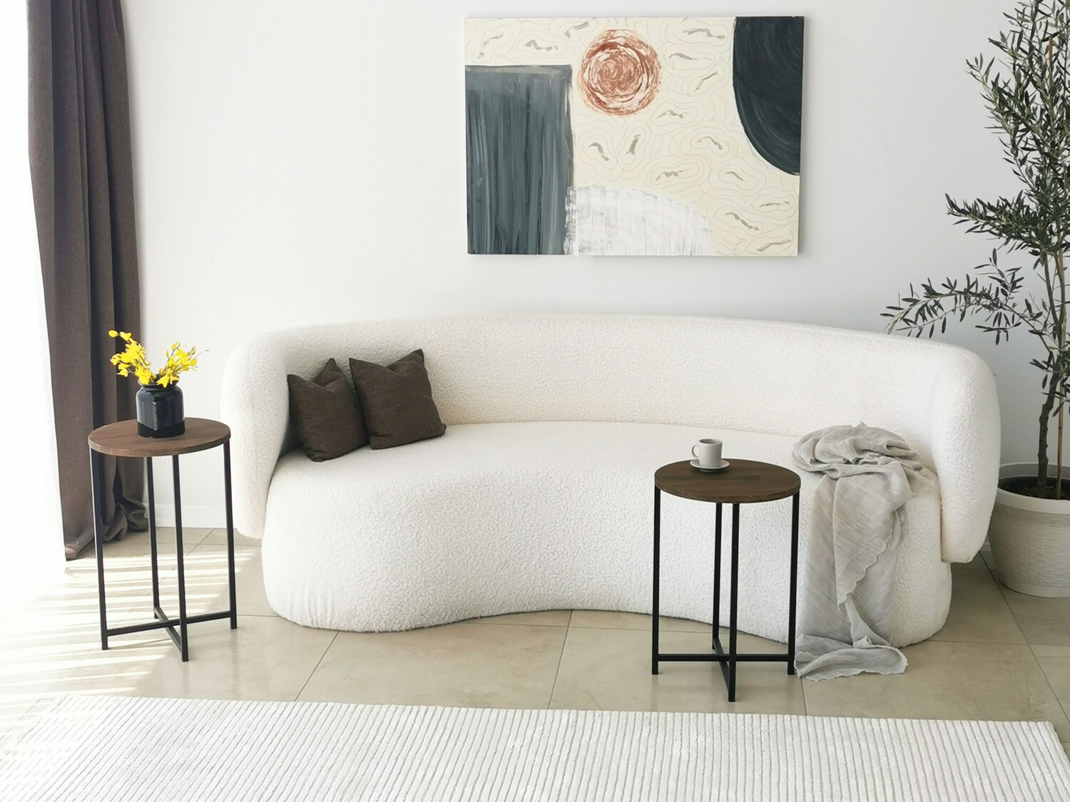 Komplet stranskih mizic Kailua 1625 (Črna + Oreh)