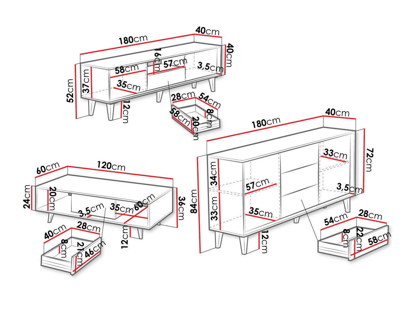 Komplet za dnevno sobo Comfivo Romtori 107
