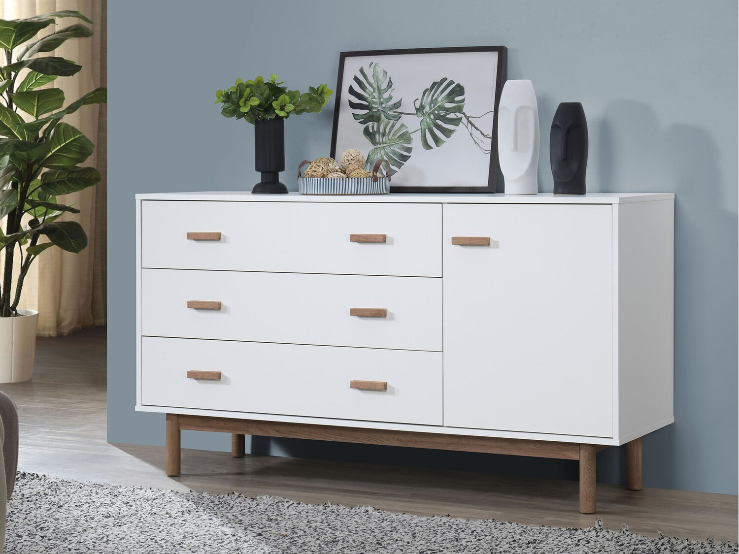 Komoda Nolcalu 100 (Bela + Hrast)