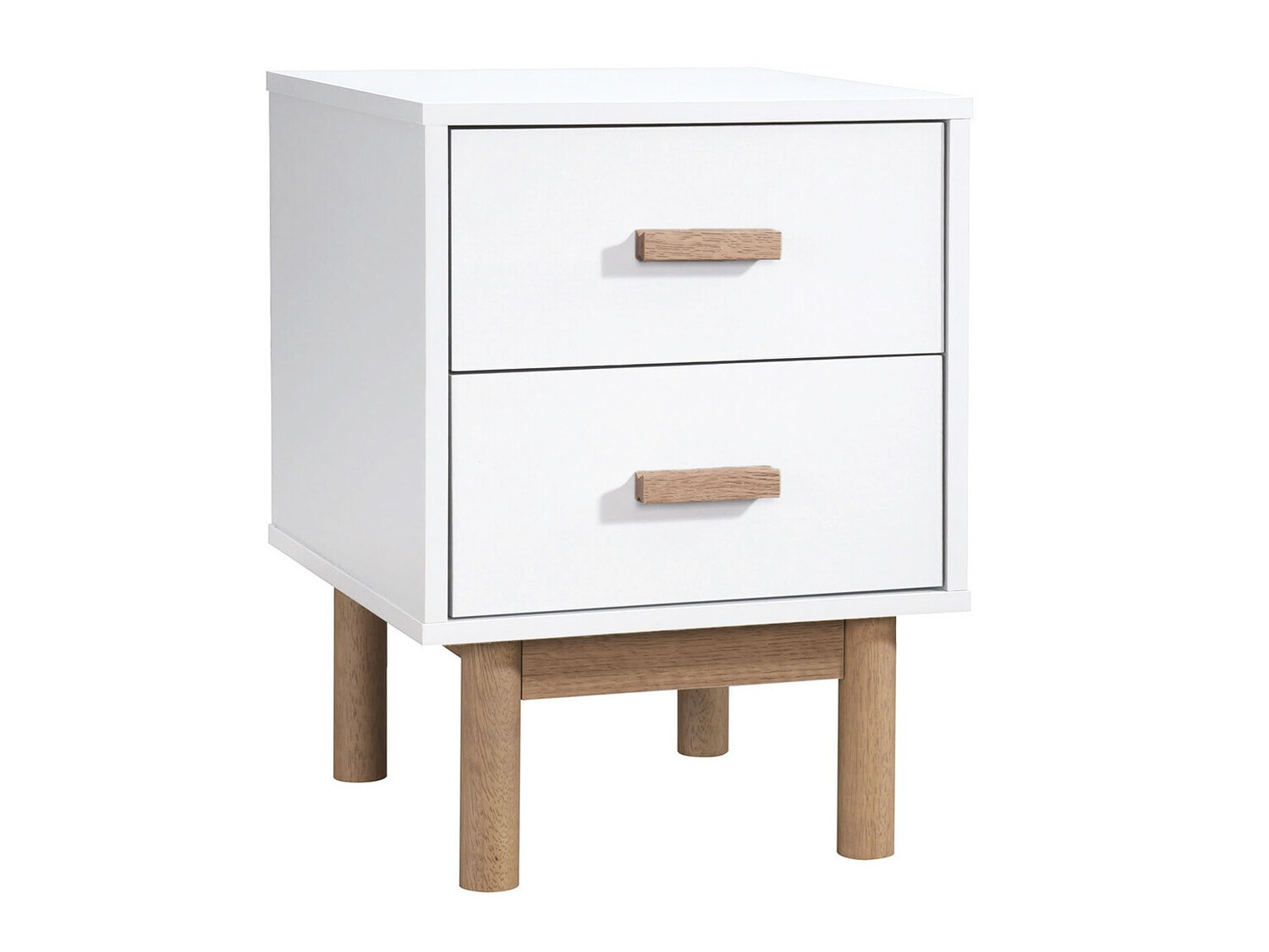 Nočna omarica Nolcalu 102 (Bela + Hrast)