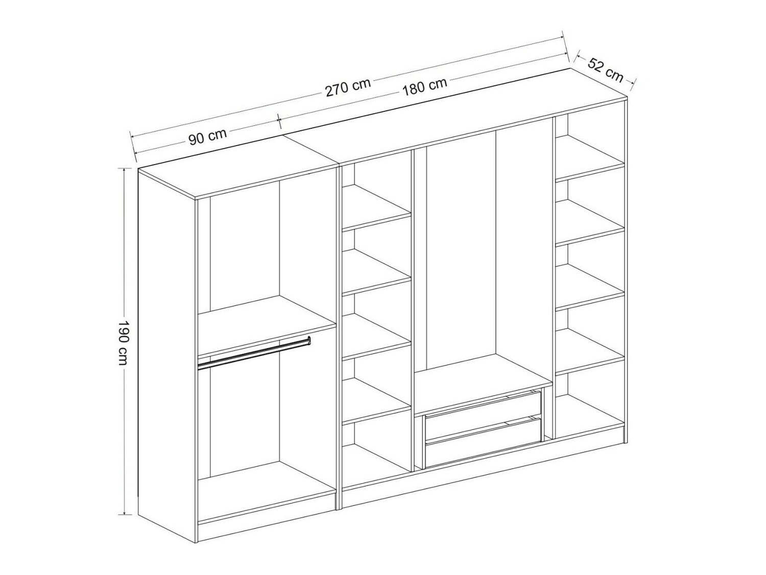 Garderobna omara Kailua L161 (Antracit)