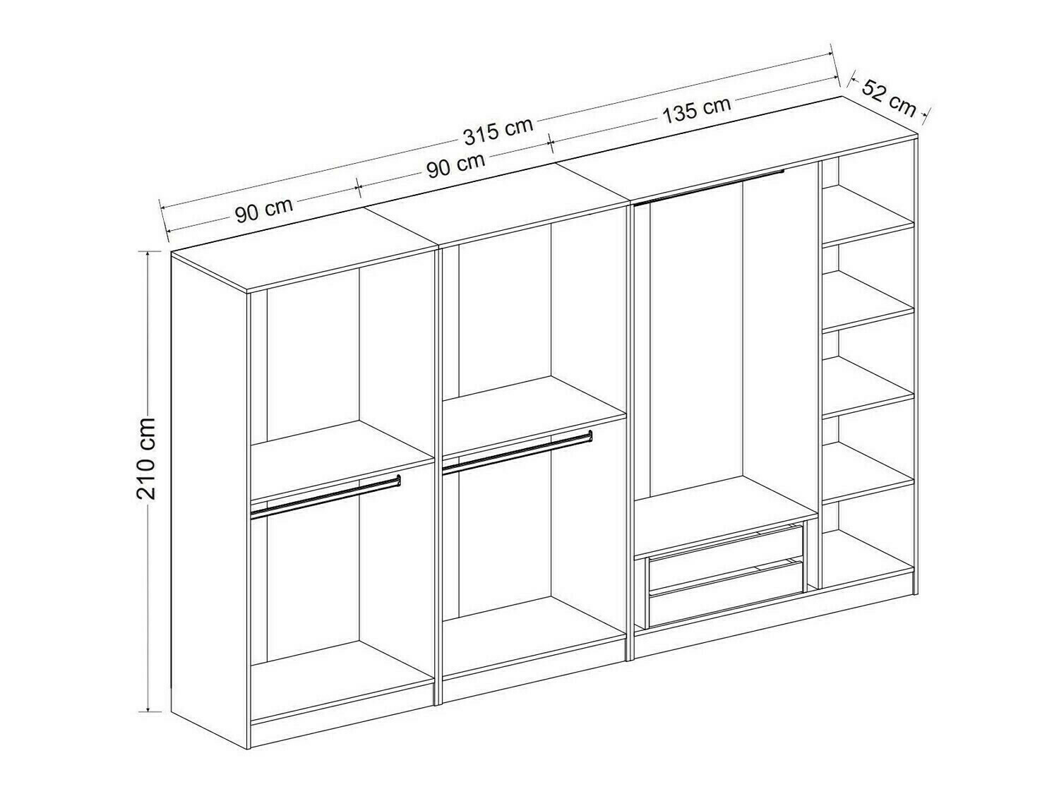 Garderobna omara Kailua L164 (Bela)