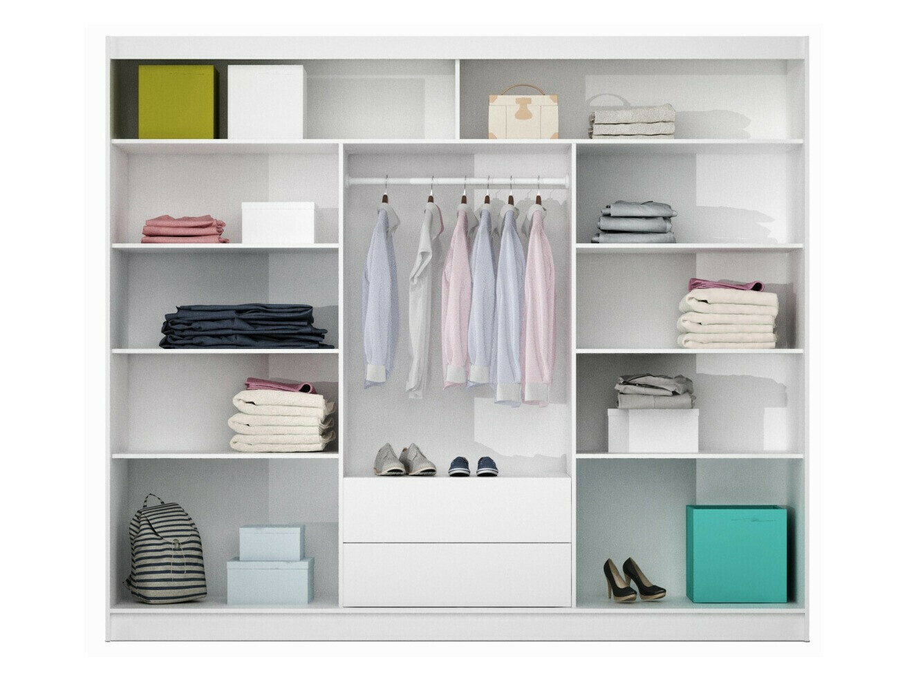 Garderobna omara Honolulu 109 (Bela + Canyon hrast)