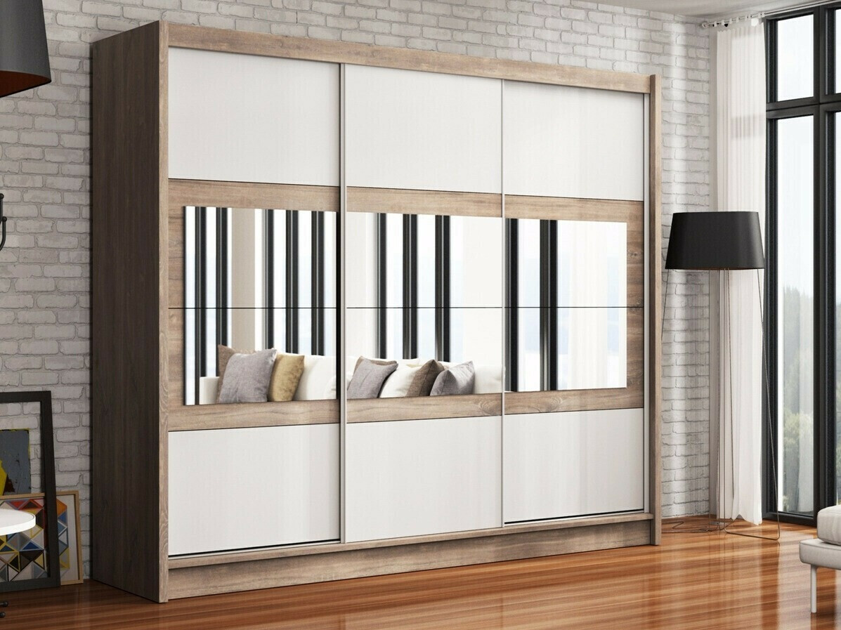 Garderobna omara Honolulu 109 (Bela + Canyon hrast)