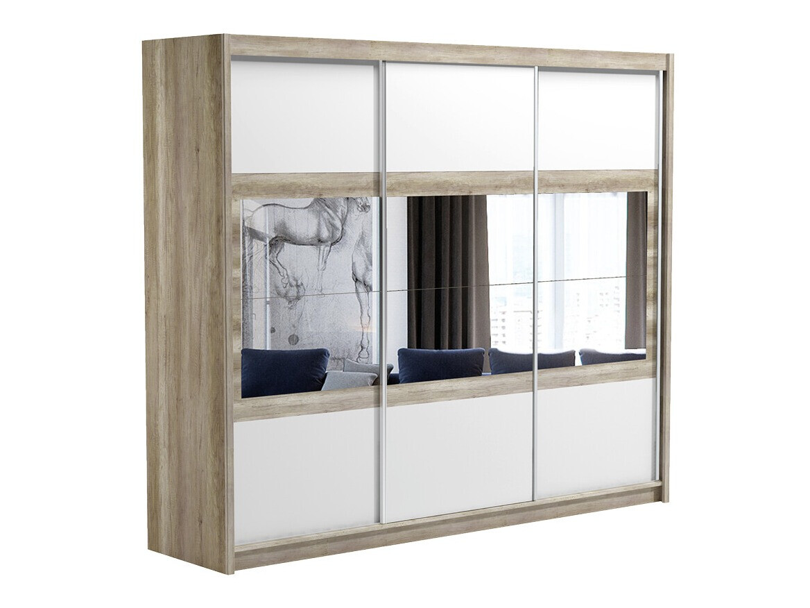 Garderobna omara Honolulu 109 (Bela + Canyon hrast)