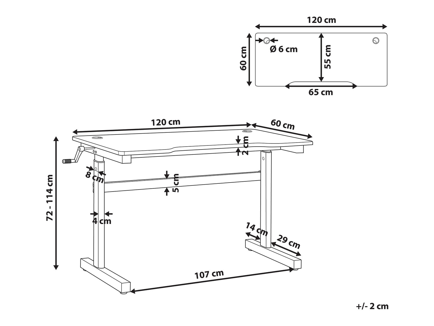 Dvižna pisalna miza Berwyn 169