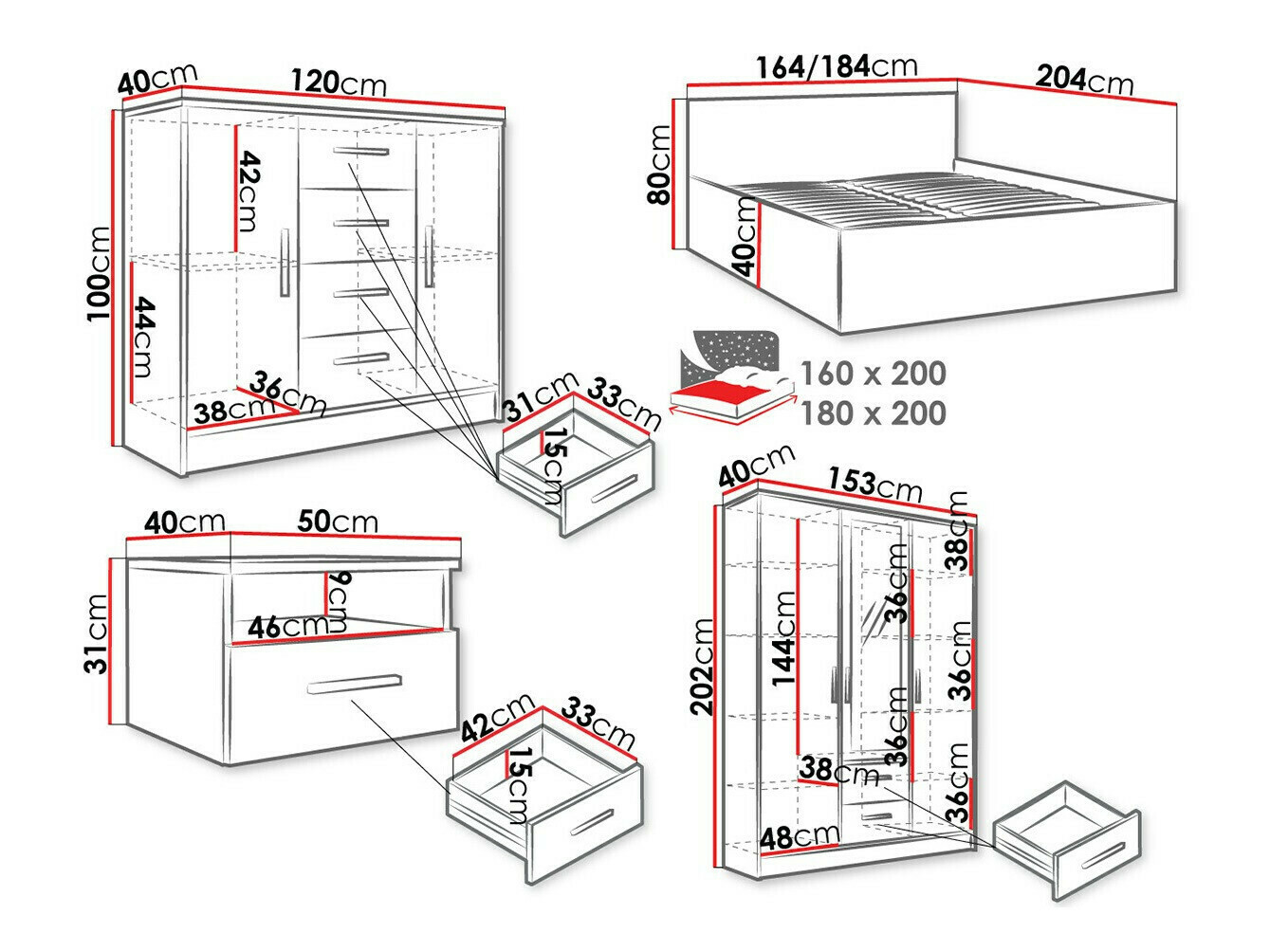 Komplet spalnic Comfivo Pastor