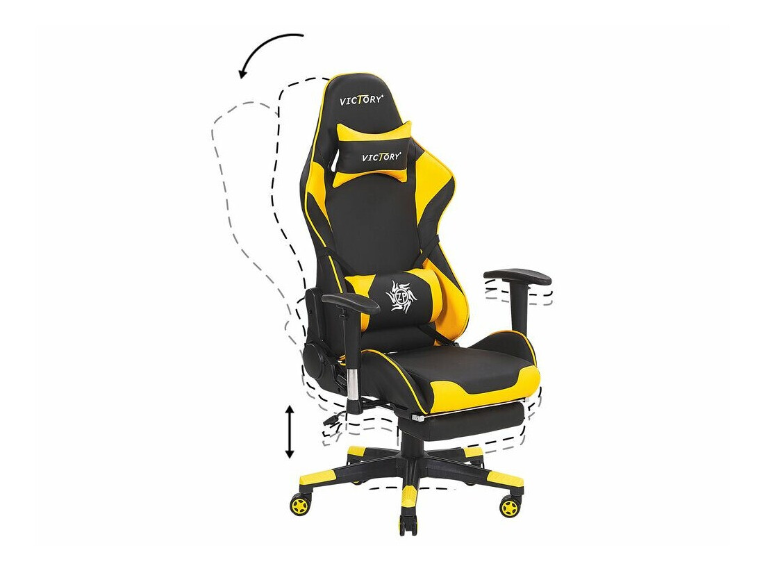 Gaming stol Berwyn 183 (Črna + Rumena)