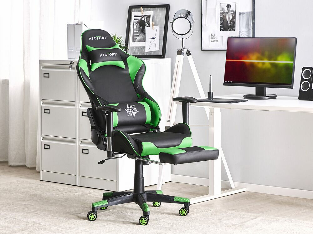 Gaming stol Berwyn 183 (Črna + Zelena)