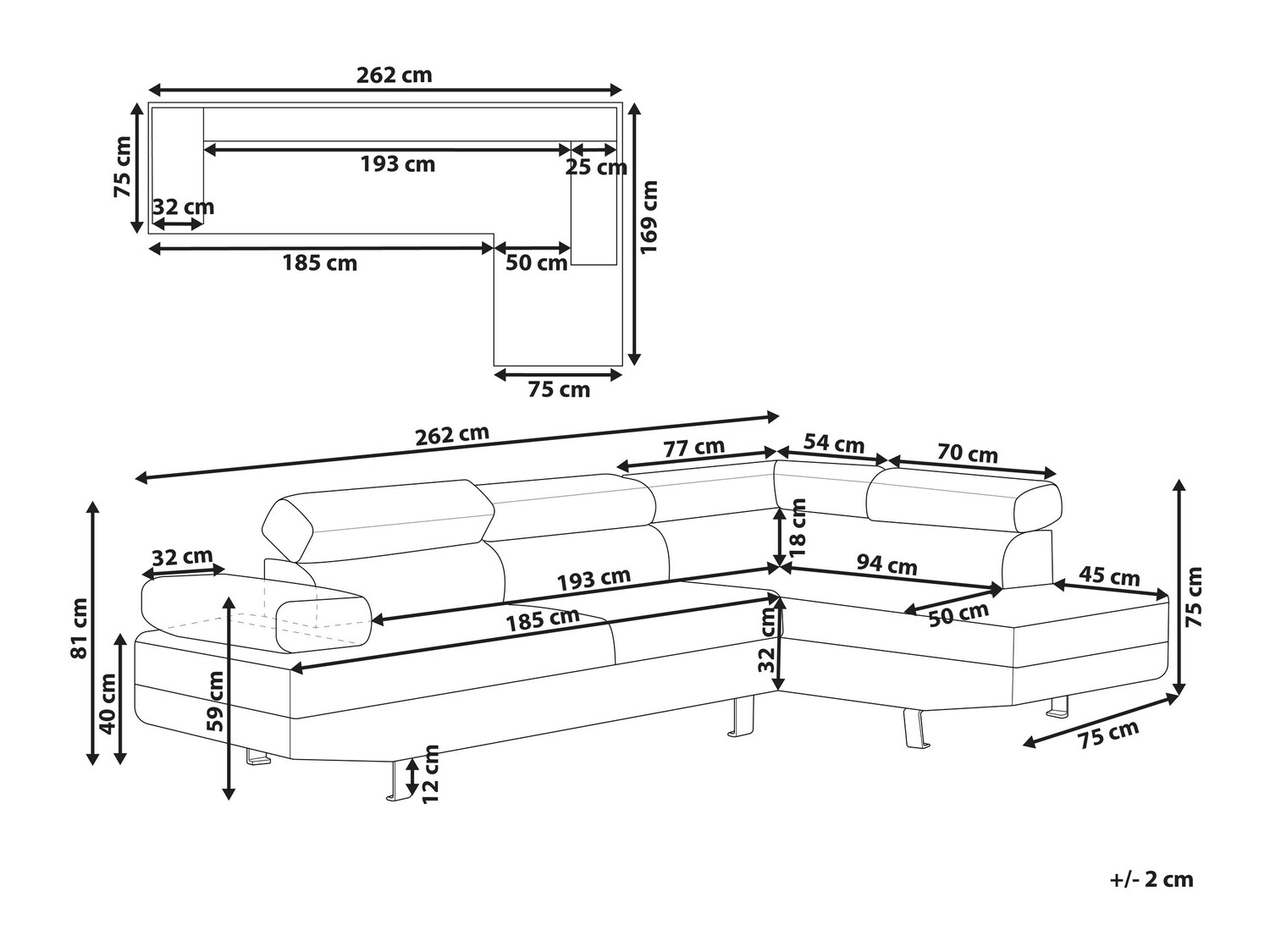 Kotna garnitura Berwyn 200 (Bež)