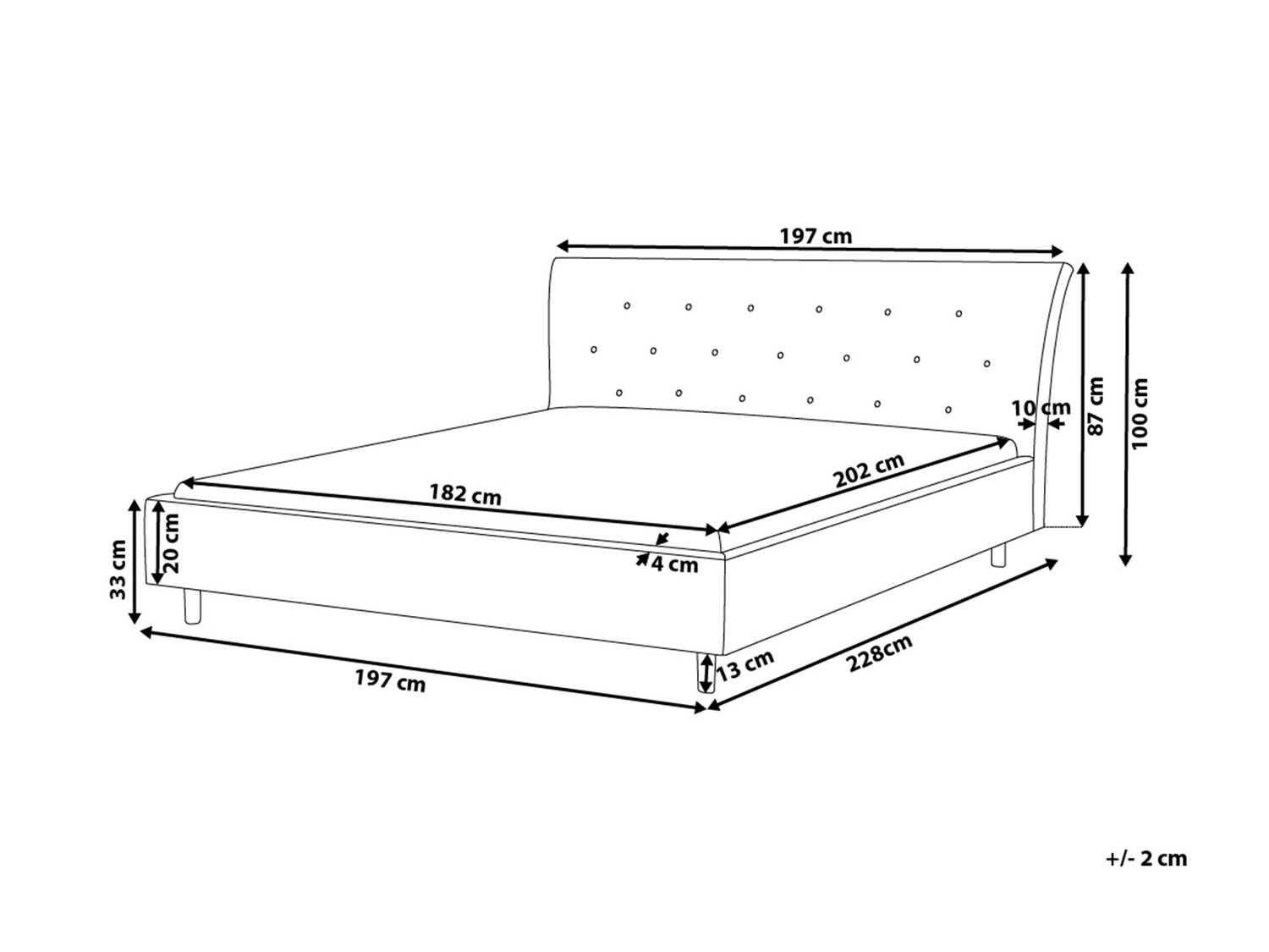 Postelja Berwyn 194 (Temno siva)