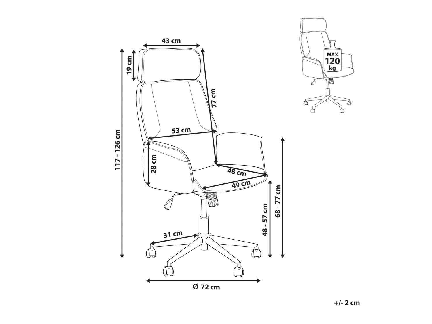 Pisarniški stol Berwyn 217 (Siva)