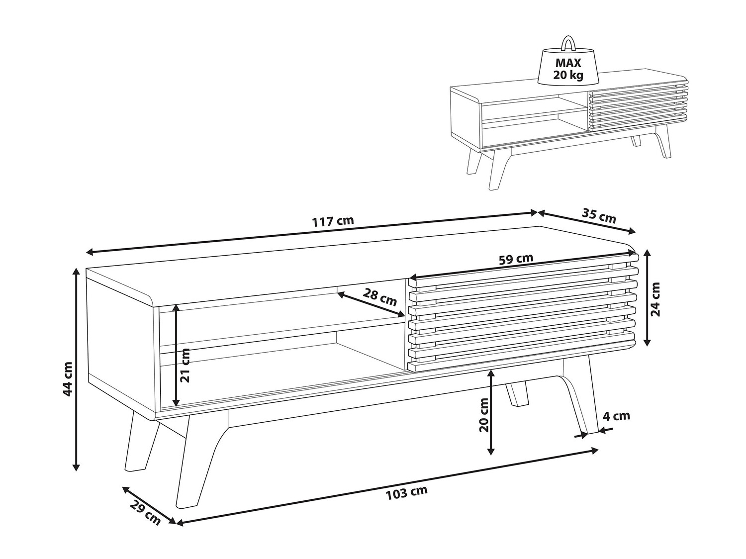 TV-omarica Berwyn 210 (Bela + Temen les)