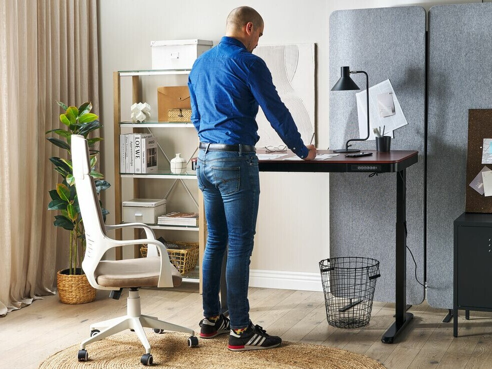 Dvižna pisalna miza Berwyn 224 (Črna + Temen les)