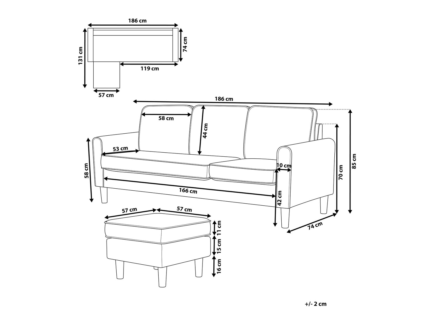Kavč Berwyn 239 (Modra)