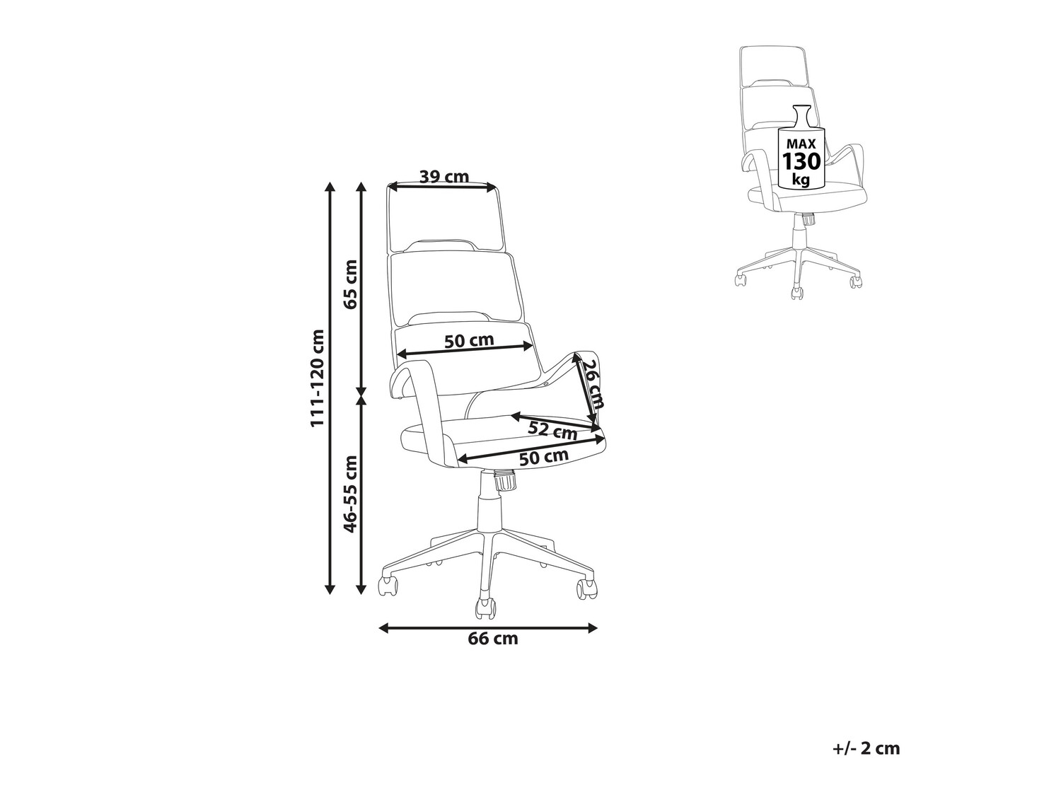 Pisarniški stol Berwyn 221 (Črna)