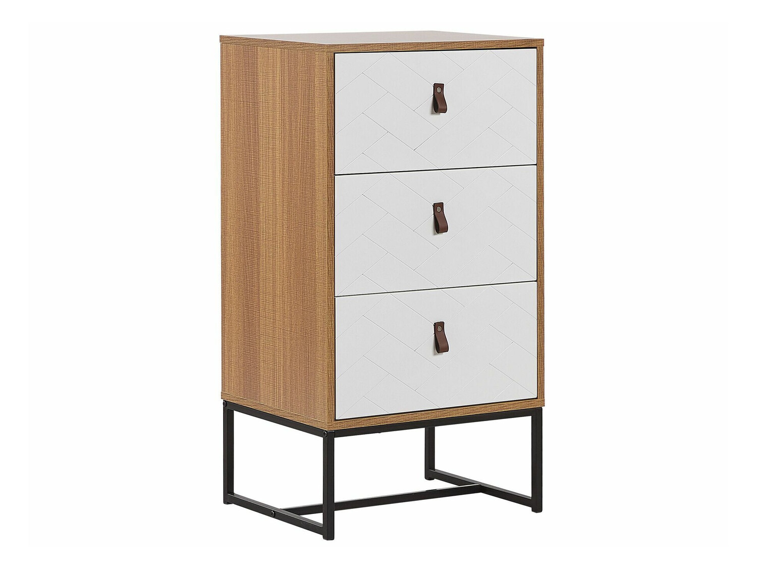 Komoda Fiotivu 103 (Bela + Črna + Svetel les)