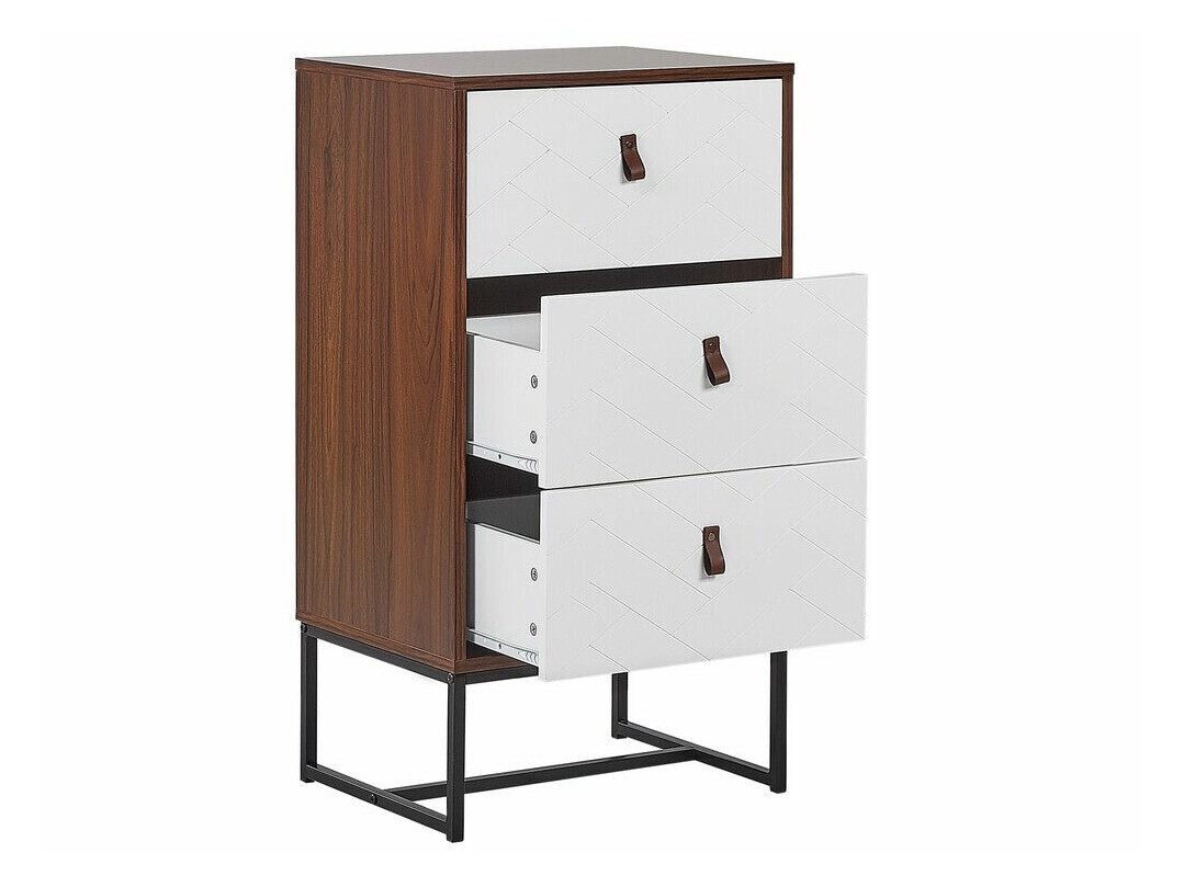 Komoda Fiotivu 103 (Bela + Črna + Temen les)
