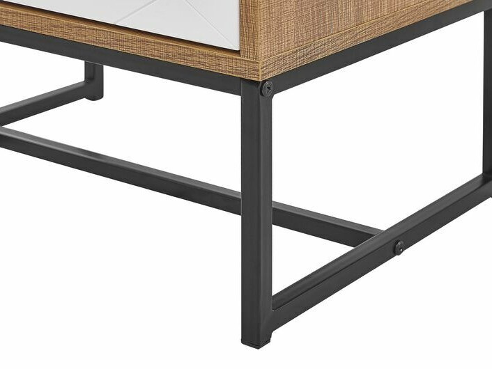 Nočna omarica Fiotivu 104 (Bela + Črna + Svetel les)