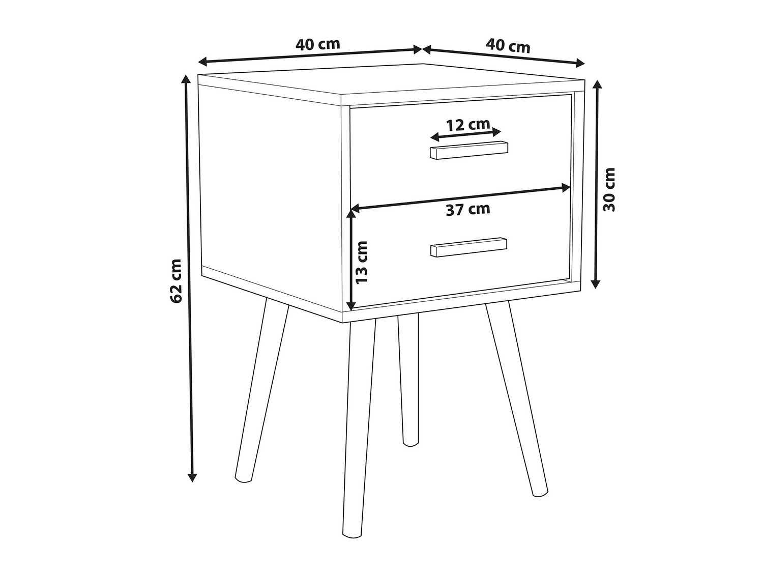 Nočna omarica Berwyn 281 (Siva + Svetel les)