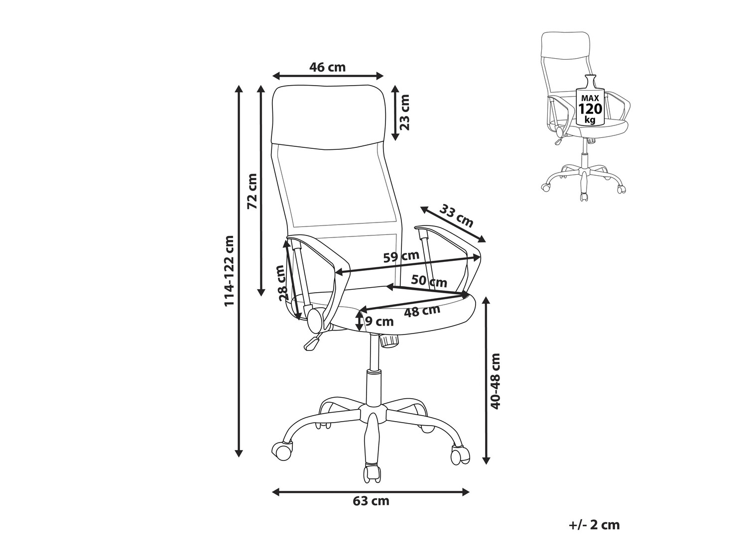 Pisarniški stol Berwyn 267 (Črna)