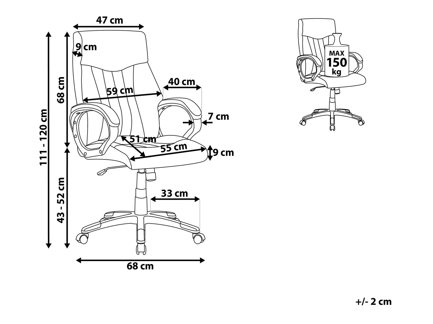 Pisarniški stol Berwyn 283 (Črna)