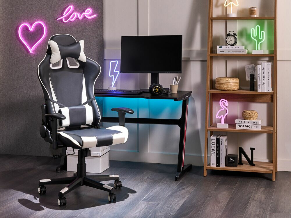 Gaming stol Berwyn 308 (Bela + Črna)