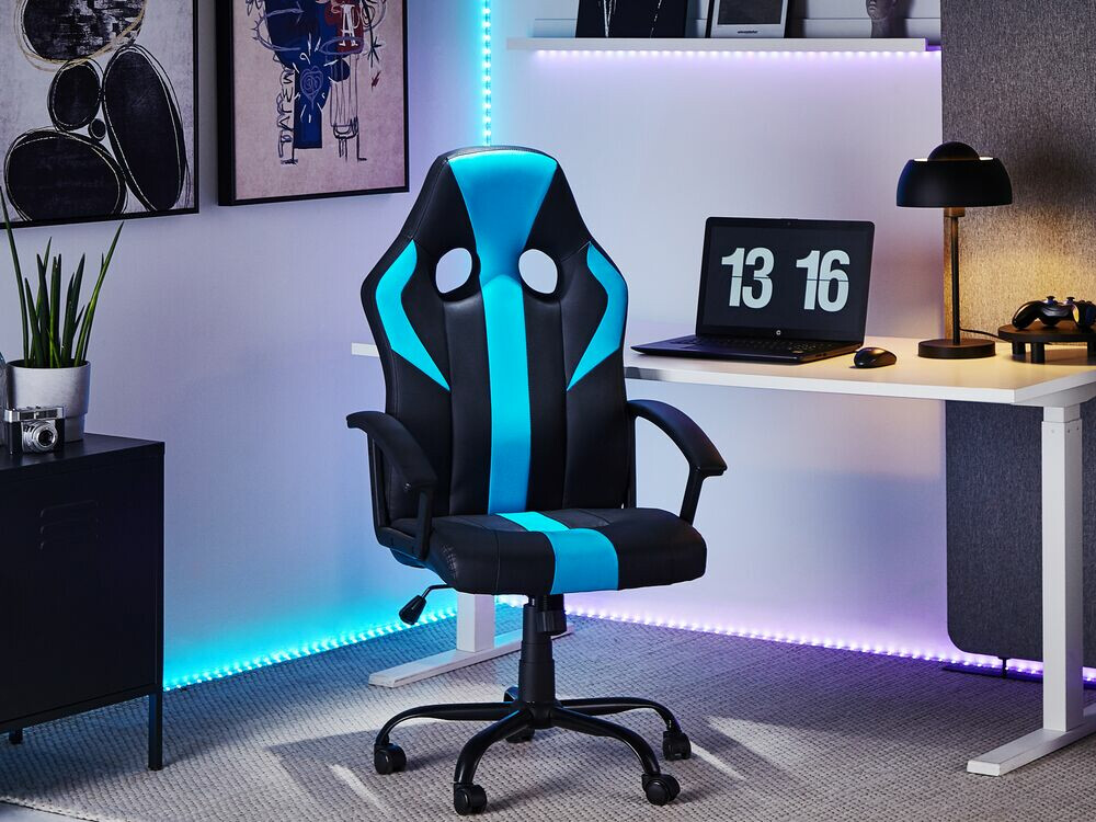 Gaming stol Berwyn 316 (Črna + Modra)