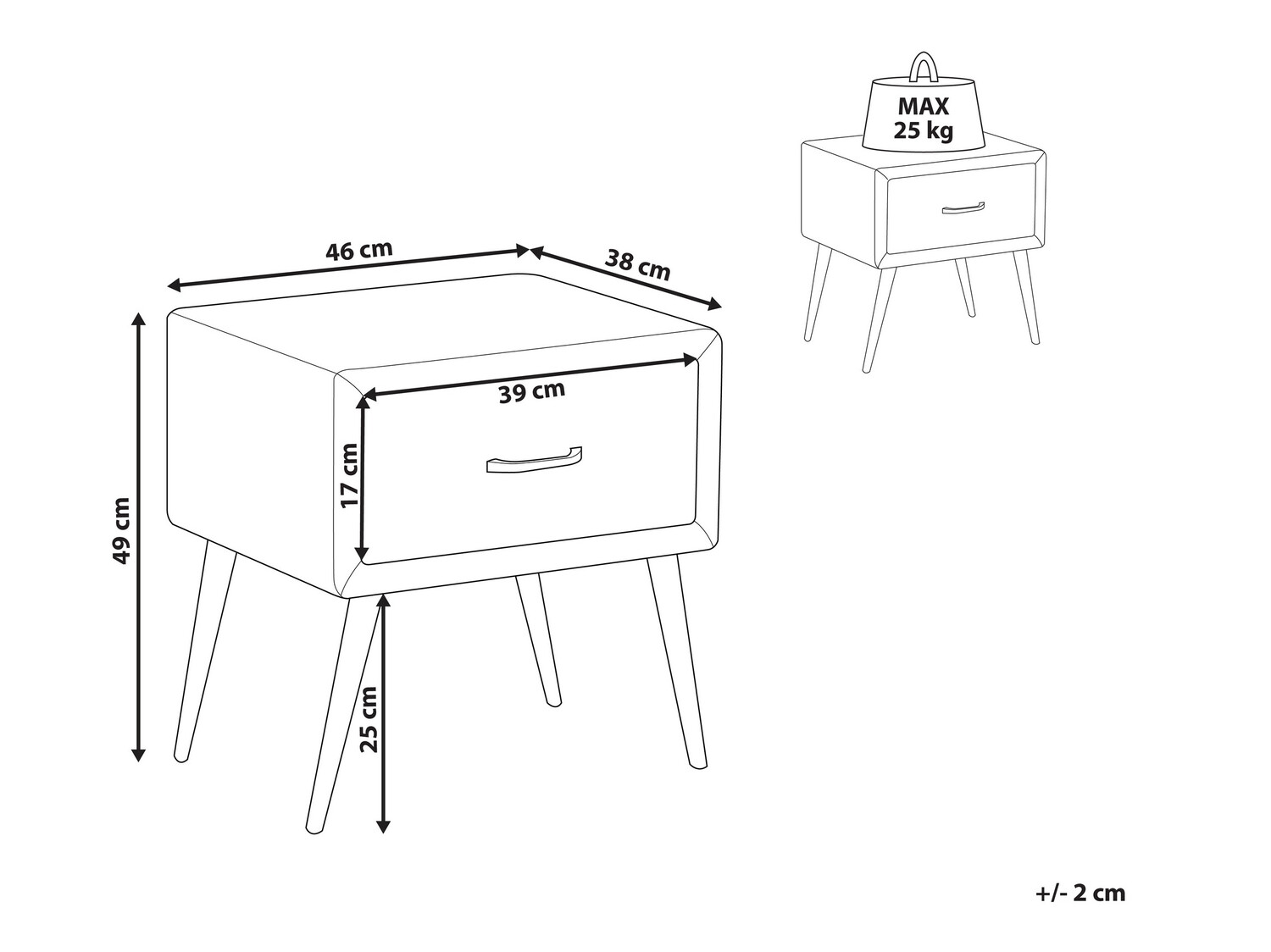 Nočna omarica Berwyn 325 (Zelena + Zlata)
