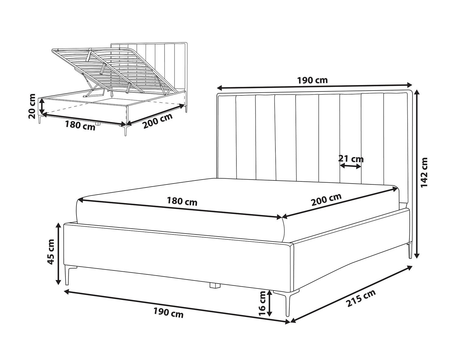 Postelja Berwyn 310 (Modra)