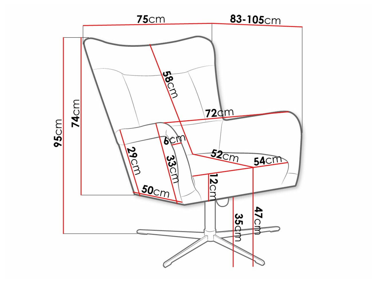 Fotelj Marana 100 (Velluto 11)