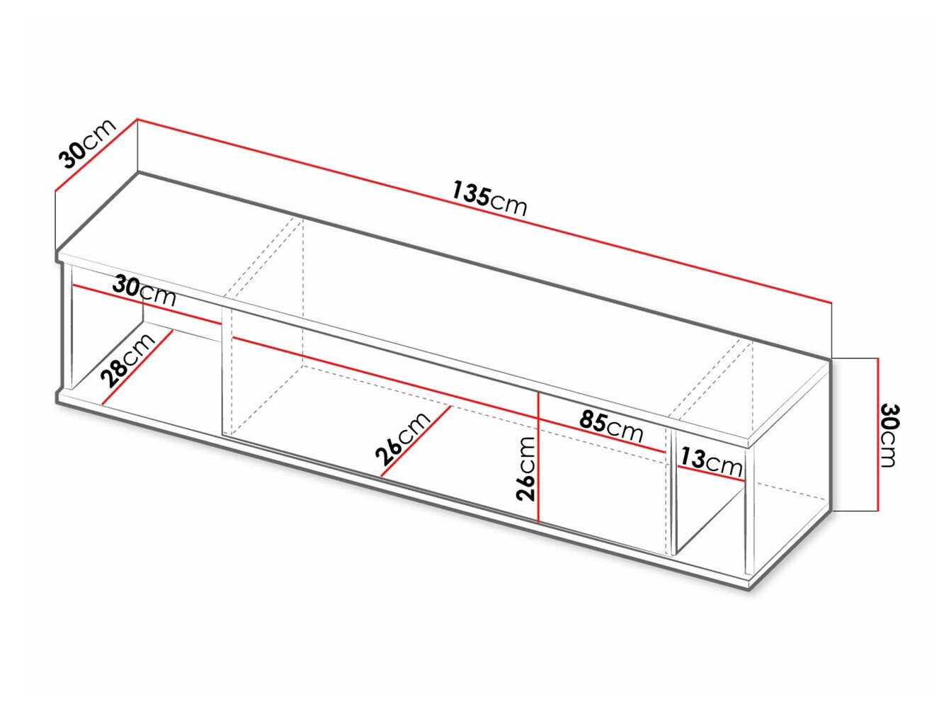 Stenska polica Lomsore 105 (Bela)